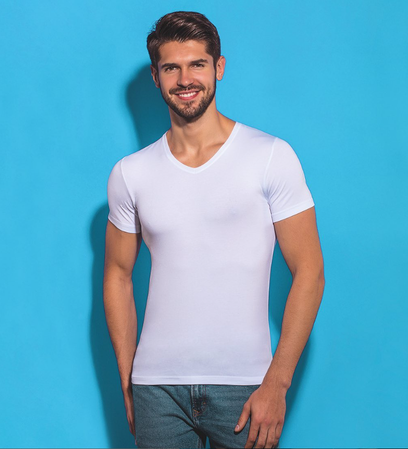 3'Lü Erkek Bambu Kısakol V Yaka T-Shirt